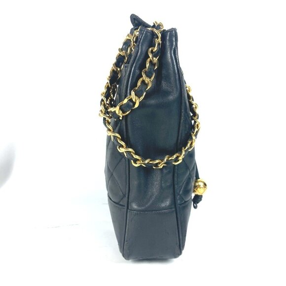 CHANEL Vintage Black Lambskin Leather Coco Mark Shoulder Bag - Picture 3 of 16